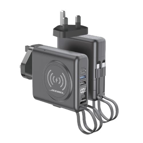 شاحن جداري 5 في 1 من جيبل مع باور بانك لاسلكي 1000...