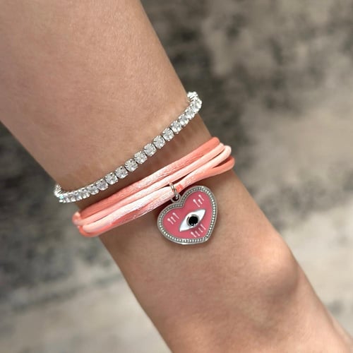 اسوارة ترندي عريضة من الحبال بتدرجات الوردي من مجم...