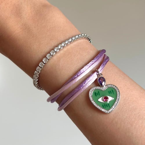 اسوارة ترندي عريضة من الحبال بتدرجات الموف واللافن...