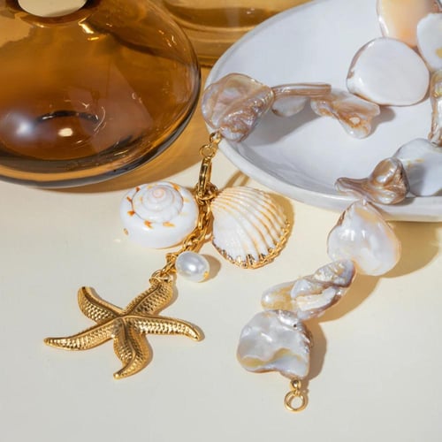 سلسلة ميرميد الصيفية مصنوعة من الاصداف الطبيعية و...