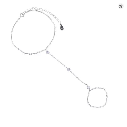 اسوارة وخاتم ( الكف ) بتصميم أنيق بثلاث فصوص من ال...