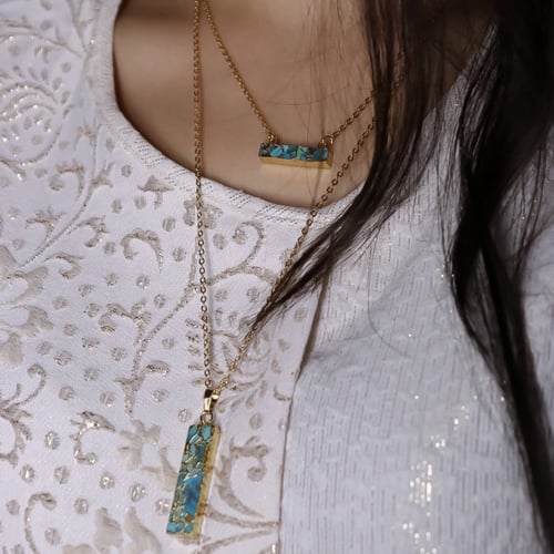 سلسلة طبقتين من النحاس المطلي بالذهب مزينة بالفيرو...