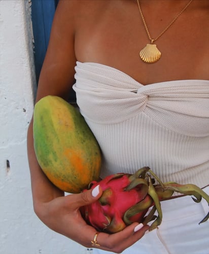 سلسلة صدف الصيفية مصنوعة من الستانلس ستيل المطلي ا...