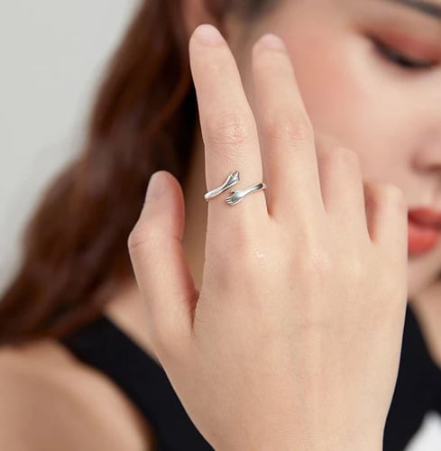 خاتم عناق من الفضة الاسترليني عيار 925