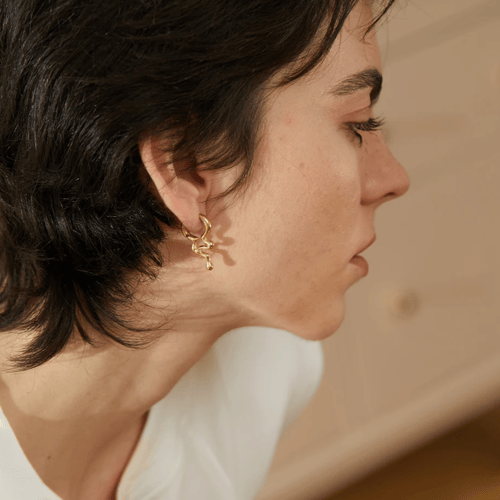 حلق موديل 006 ذهبي من الستانلس ستيل مضاد للصدأ