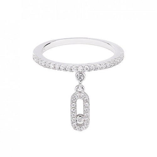 خاتم بتصميم ميسيكا مزين بـالفصوص و تعليقة متحركة م...