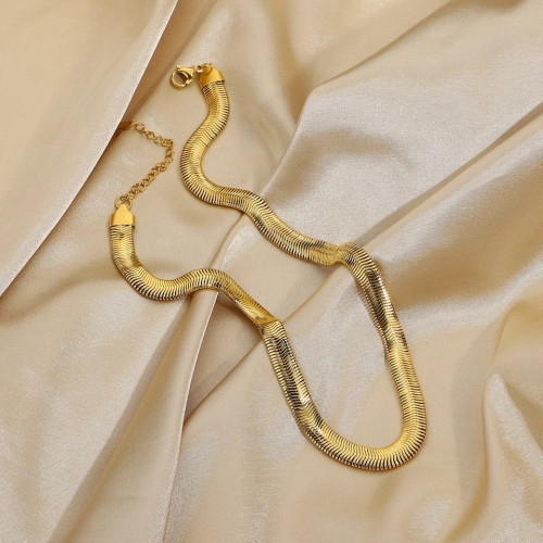 سلسلة سنيك ذهبية من الستانلس ستيل مضاد للصدأ