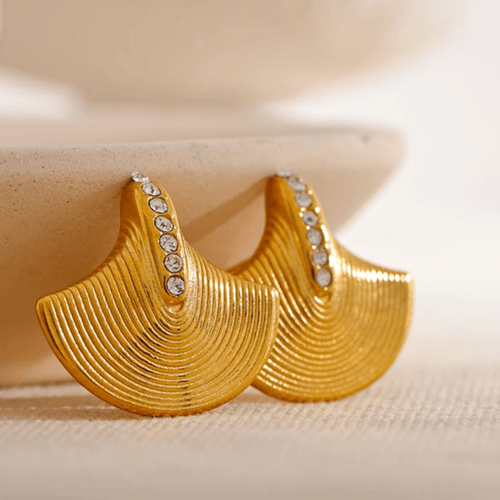 حلق موديل 008 ذهبي من الستانلس ستيل مضاد للصدأ