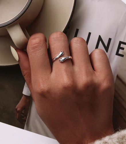 خاتم عناق من الفضة الاسترليني عيار 925