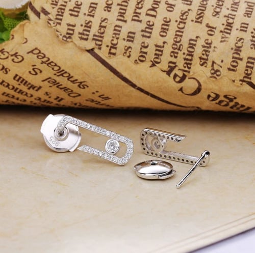 اقراط بتصميم ميسيكا مزينة بالفصوص من الفضة الاسترل...