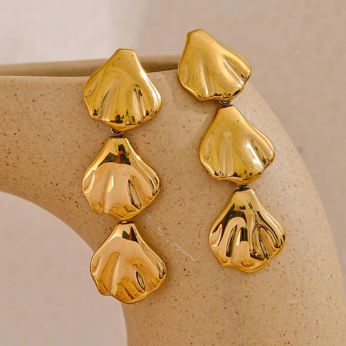 أقراط صدف الصيفية مصنوعة من الستانلس ستيل المطلي ا...