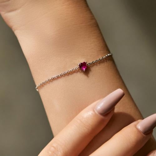 اسوارة قلب ببريق مثالي! من الفضة الاسترليني عيار 9...