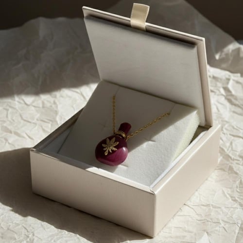 قلادة عبق مصنوعة يدويا من حجر الرودولايت الطبيعي ،...