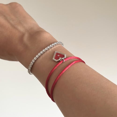 اسوارة ترندي نحيفة من الحبال باللون البرغندي من مج...