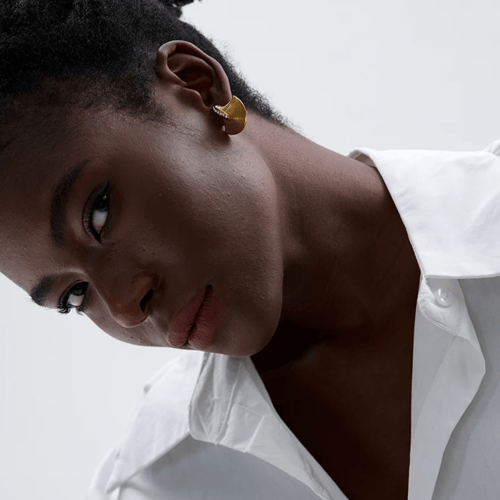 حلق موديل 008 ذهبي من الستانلس ستيل مضاد للصدأ