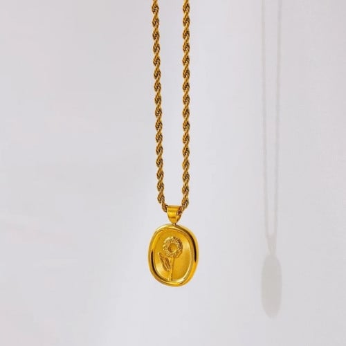 سلسلة نارسيس ذهبية من الستانلس ستيل مضاد للصدأ