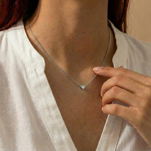 سلسلة قلب صغير من الفضة الاسترليني عيار 925 مزينة...