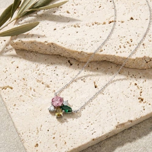 سلسلة بهجة من الفضة الاسترليني عيار 925 مزينة بالز...