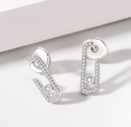 اقراط بتصميم ميسيكا مزينة بالفصوص من الفضة الاسترل...