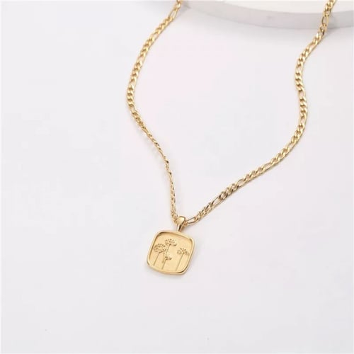 سلسلة دايزي ذهبية بسلسلة عريضة من الستانلس ستيل مض...