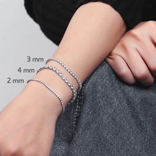 اسوارة تينيس من الفضة الاسترليني عيار 925 والزيركو...