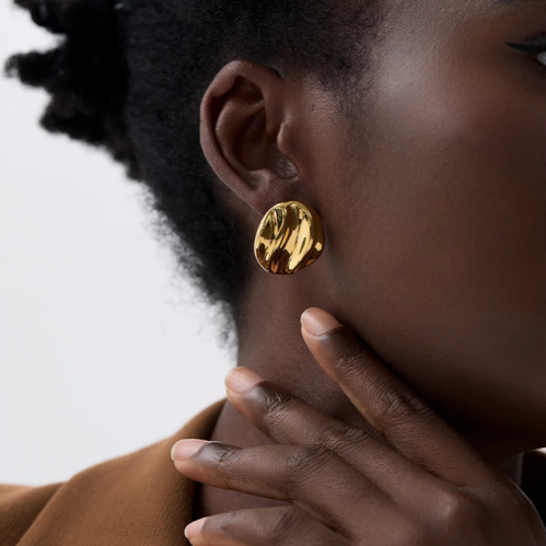 حلق موديل 009 ذهبي من الستانلس ستيل مضاد للصدأ