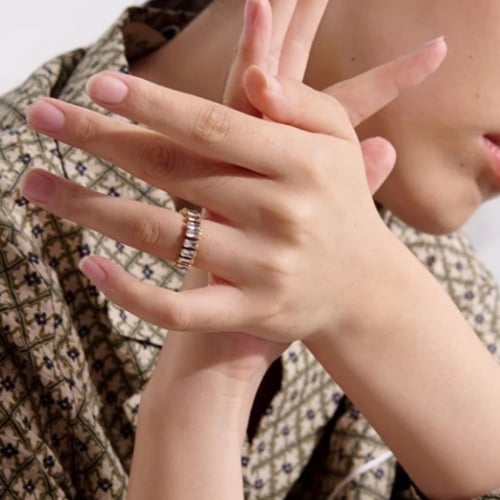 خاتم باقيت ذهبي من الستانلس ستيل مضاد للصدأ