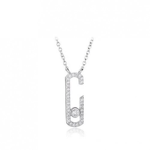 سلسلة بتصميم ميسيكا مزينة بـالفصوص وفص ثابت من الف...