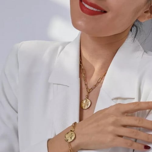 سلسلة سكاي ذهبية من الستانلس ستيل مضاد للصدأ