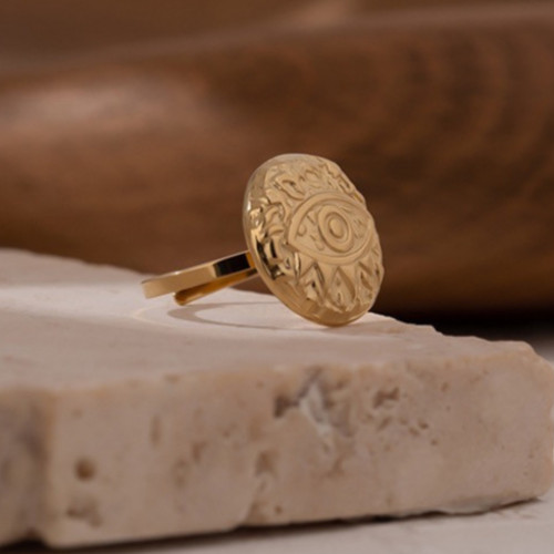 خاتم ماجك ذهبي من الستانلس ستيل مضاد للصدأ