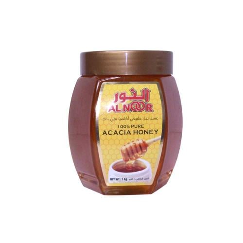 النور عسل نحل طبيعي أكاسيا نقي 100% 1 كجم