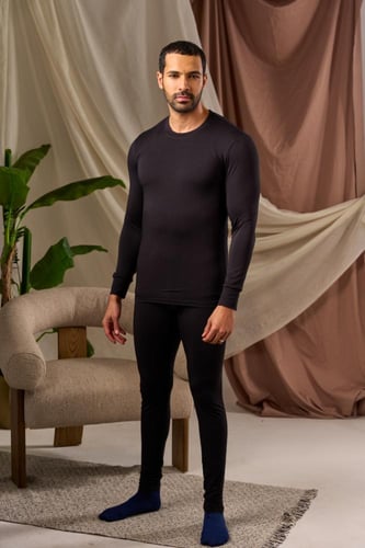بيجامة ثرميل سوفت رقبة دائرية رجالي