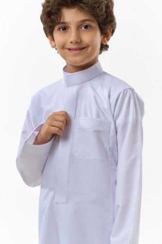 ثوب ولادي ابيض مطرز فاخر