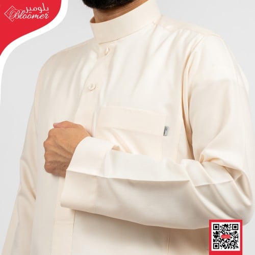 ثوب زرار كبك صيفي لون كويتي