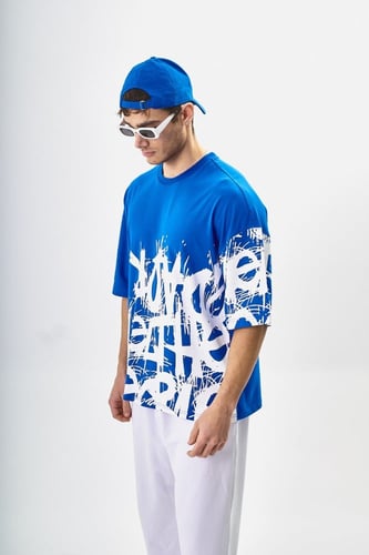 تيشيرت اوفر سايز BREEZY ازرق