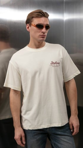 تيشيرت اوفر سايز CATCH لون سكري