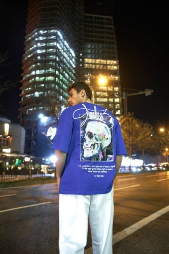 تيشيرت اوفر سايز BREEZY لون ازرق