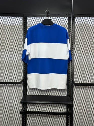 تيشيرت اوفر سايز BREEZY ابيض و ازرق