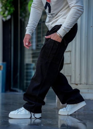 جنز اوفر سايز لون أسود