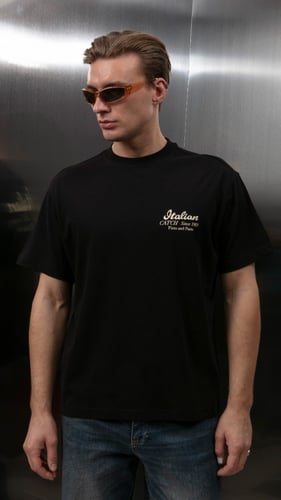 تيشيرت اوفر سايز CATCH لون أسود