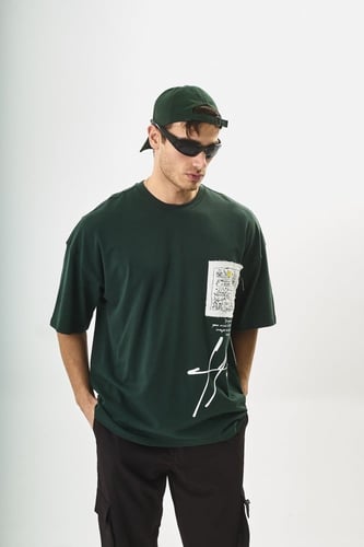 تيشيرت اوفر سايز لون زيتي BREEZY