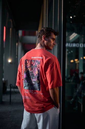 تيشيرت اوفر سايز BREEZY اللون الاورنج