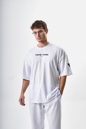 تيشيرت اوفر سايز BREEZY ابيض