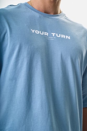 تيشيرت اوفر سايز BREEZY لون سماوي