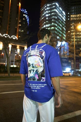 تيشيرت اوفر سايز BREEZY لون ازرق