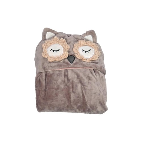 بطانية هودي ناعمة ودافئة للكبار والأطفال - بومة رم...