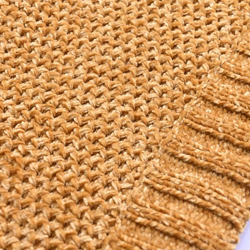 بطانية صوف الشانيل دافئة وفاخرة - شايني أصفر