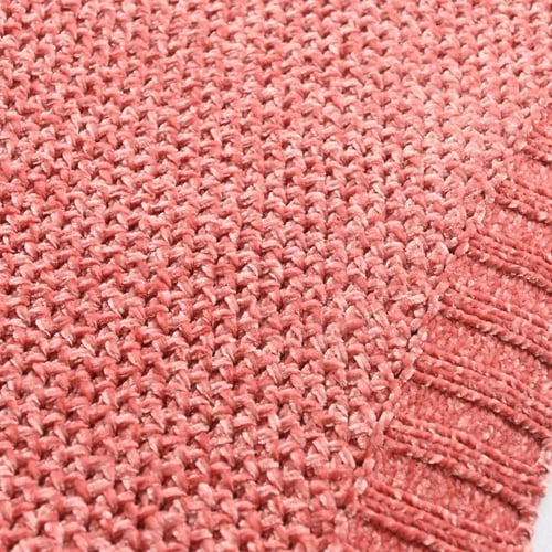 بطانية صوف الشانيل دافئة وفاخرة - شايني وردي