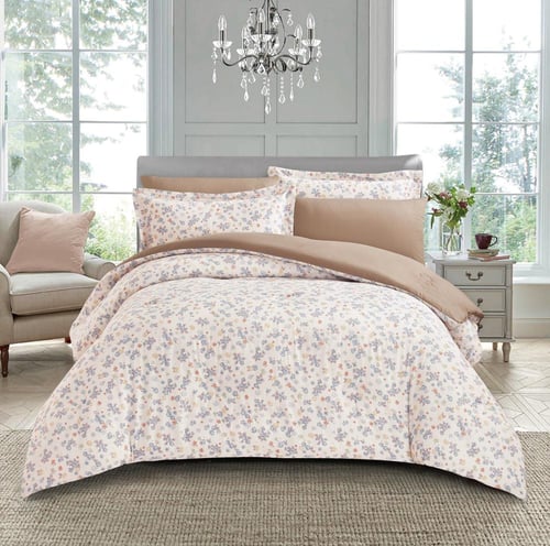 مفرش فيوليت ملكي 6 قطع قطن 100% بوجهين