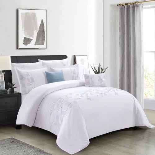 طقم لحاف 8 قطع مطرز 100% قطن